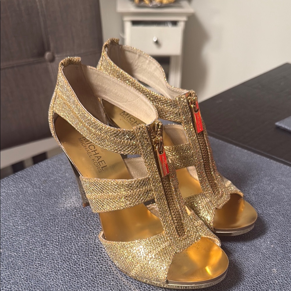Michael Kors Gold Strappy Heels